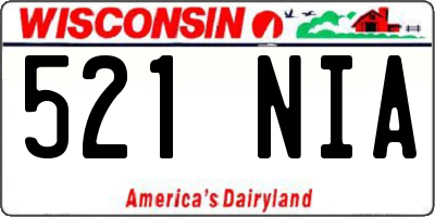 WI license plate 521NIA