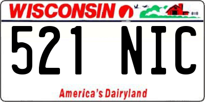 WI license plate 521NIC
