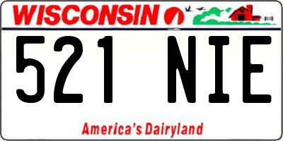 WI license plate 521NIE