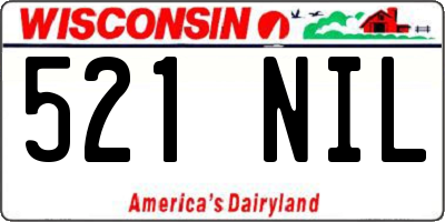 WI license plate 521NIL