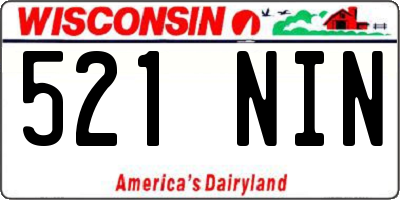 WI license plate 521NIN