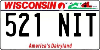 WI license plate 521NIT