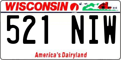 WI license plate 521NIW