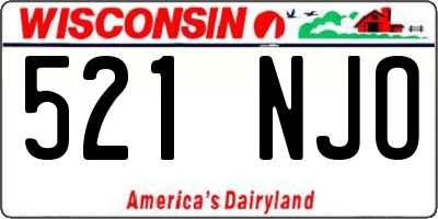 WI license plate 521NJO