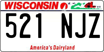 WI license plate 521NJZ