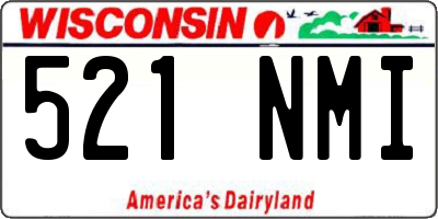 WI license plate 521NMI
