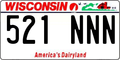 WI license plate 521NNN