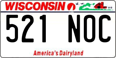 WI license plate 521NOC