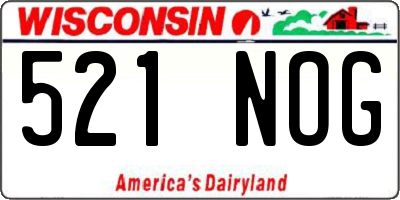 WI license plate 521NOG