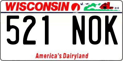 WI license plate 521NOK