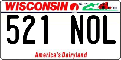 WI license plate 521NOL