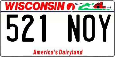 WI license plate 521NOY