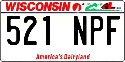 WI license plate 521NPF
