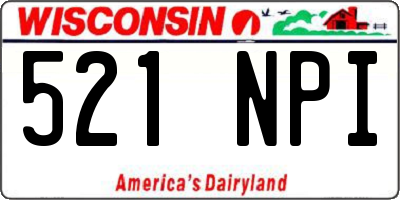 WI license plate 521NPI