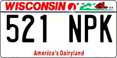 WI license plate 521NPK
