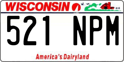 WI license plate 521NPM