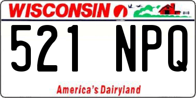 WI license plate 521NPQ
