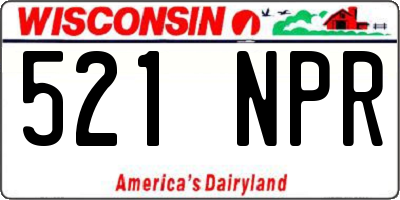 WI license plate 521NPR