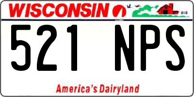 WI license plate 521NPS