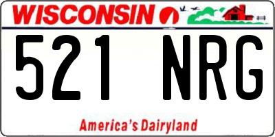 WI license plate 521NRG
