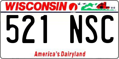 WI license plate 521NSC