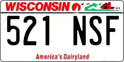 WI license plate 521NSF