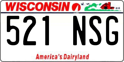WI license plate 521NSG