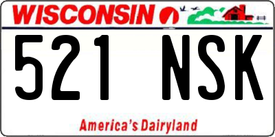 WI license plate 521NSK