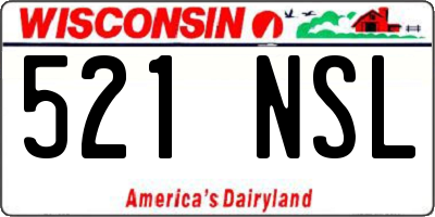 WI license plate 521NSL