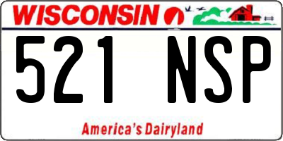 WI license plate 521NSP