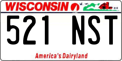 WI license plate 521NST