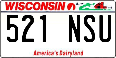 WI license plate 521NSU