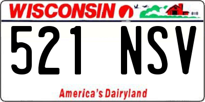 WI license plate 521NSV