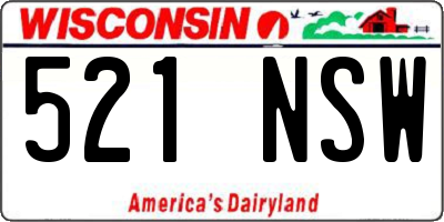 WI license plate 521NSW