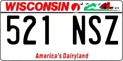 WI license plate 521NSZ