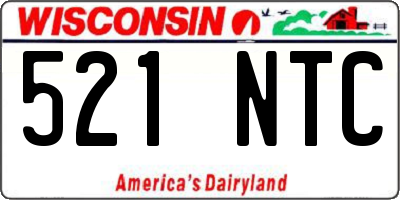 WI license plate 521NTC