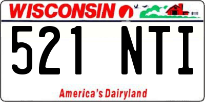 WI license plate 521NTI