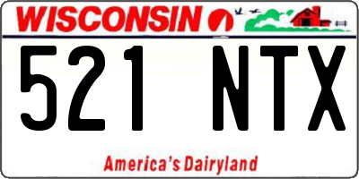 WI license plate 521NTX