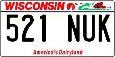 WI license plate 521NUK