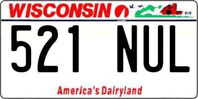 WI license plate 521NUL