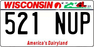 WI license plate 521NUP