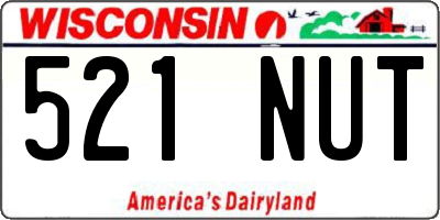 WI license plate 521NUT