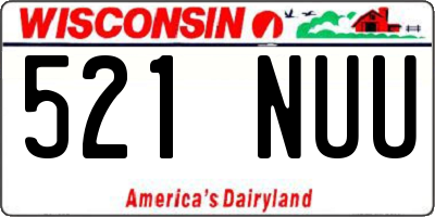 WI license plate 521NUU