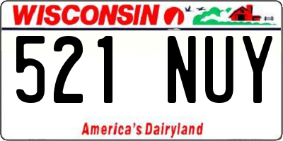 WI license plate 521NUY