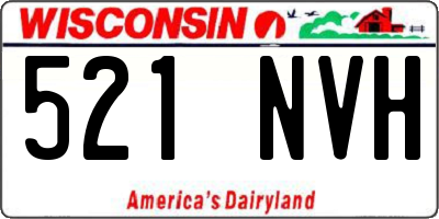 WI license plate 521NVH