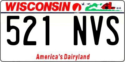 WI license plate 521NVS