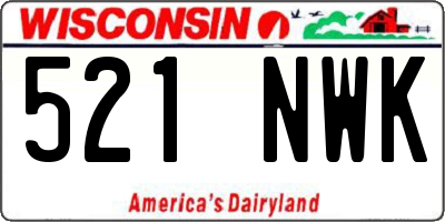 WI license plate 521NWK
