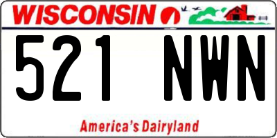 WI license plate 521NWN