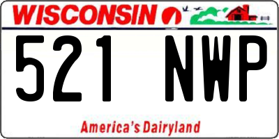 WI license plate 521NWP