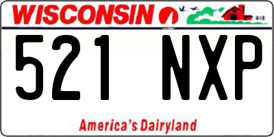 WI license plate 521NXP
